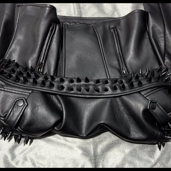 Killstar Black Magic Faux Leather Spiked Biker Jacket Medium - Picture 7 of 9
